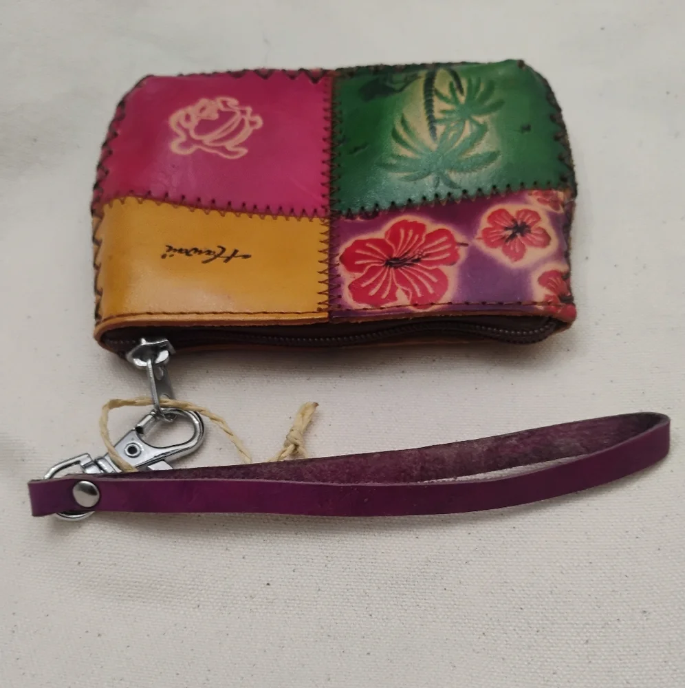 Aloha From Hawaii Handcrafted Multicolored Wristlet / Coin Purse NWOT